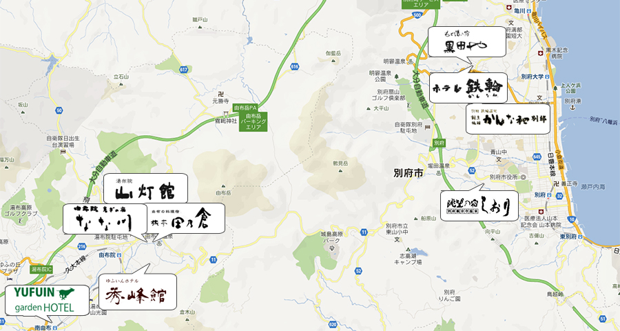 別府・湯布院エリアマップ